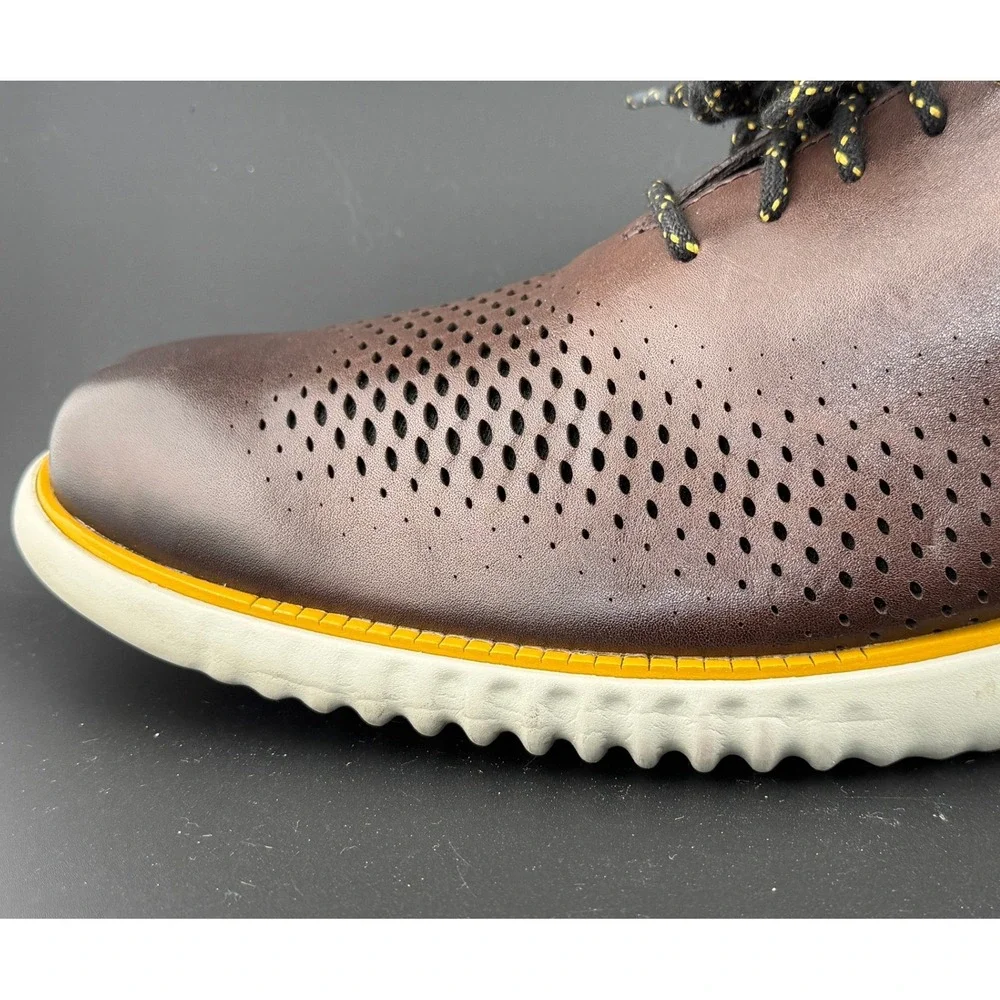 Cole Haan 2.Zerogrand Laser Wingtip Oxford-Brown Leather Shoes, C30312 Mens 9.5M
